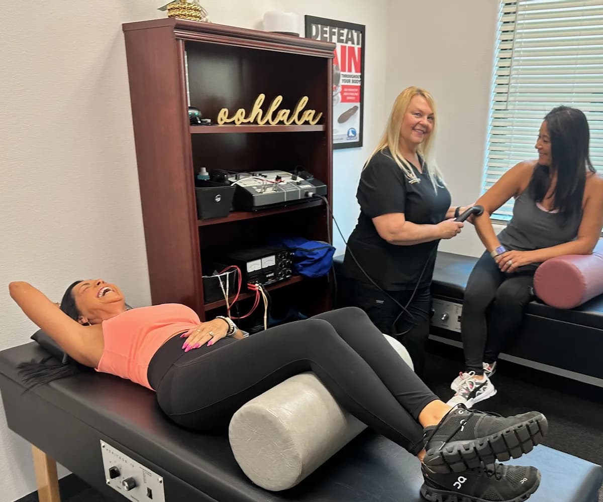 Patient receiving therapy for auto accident injuries at Back in Action Chiropractic in Las Vegas