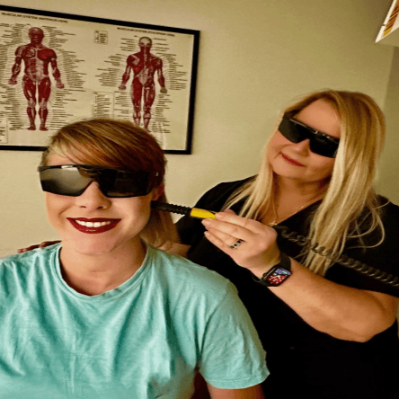 BrainTap light therapy session at Back in Action Las Vegas