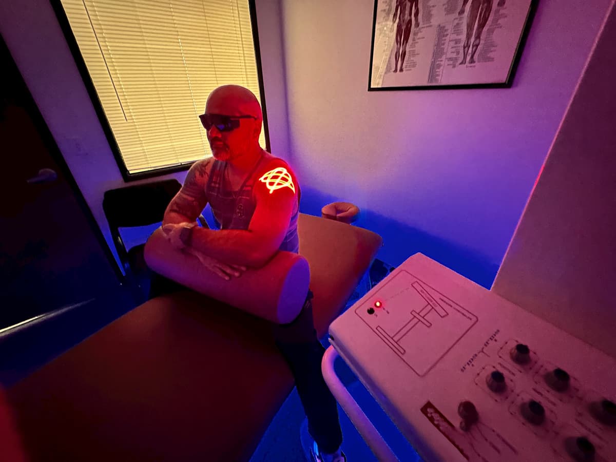 Cold laser therapy treatment session at Back in Action Chiropractic